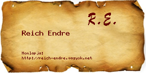 Reich Endre névjegykártya